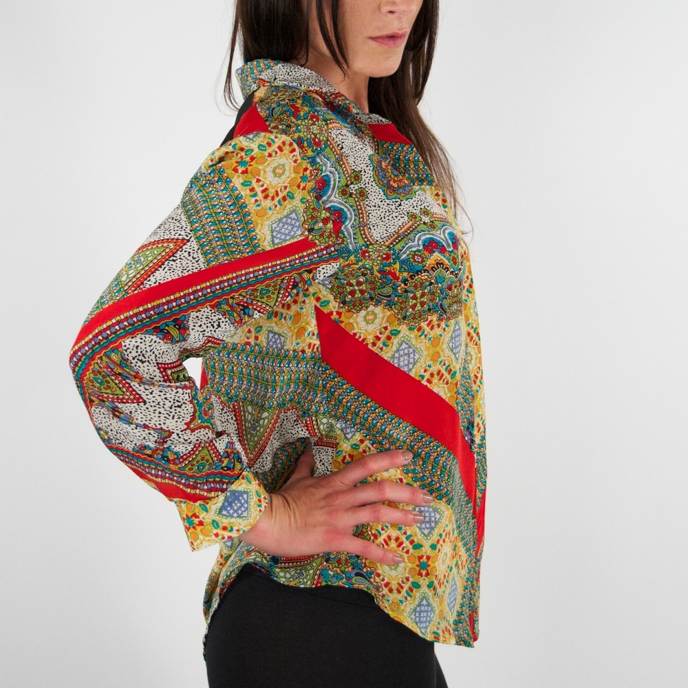 Tolani Georgie Top In Patchwork - Picture 3 of 4